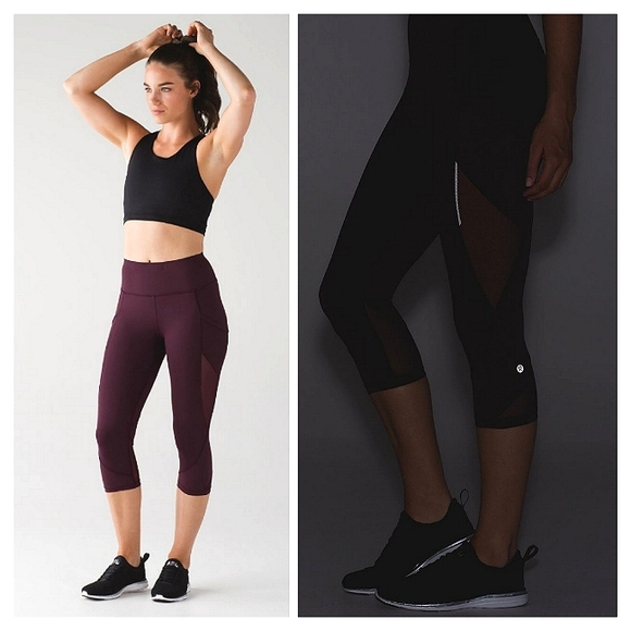 lululemon athletica Pants - Lululemon Fast As Light Crop Size 4 Bordeaux Drama